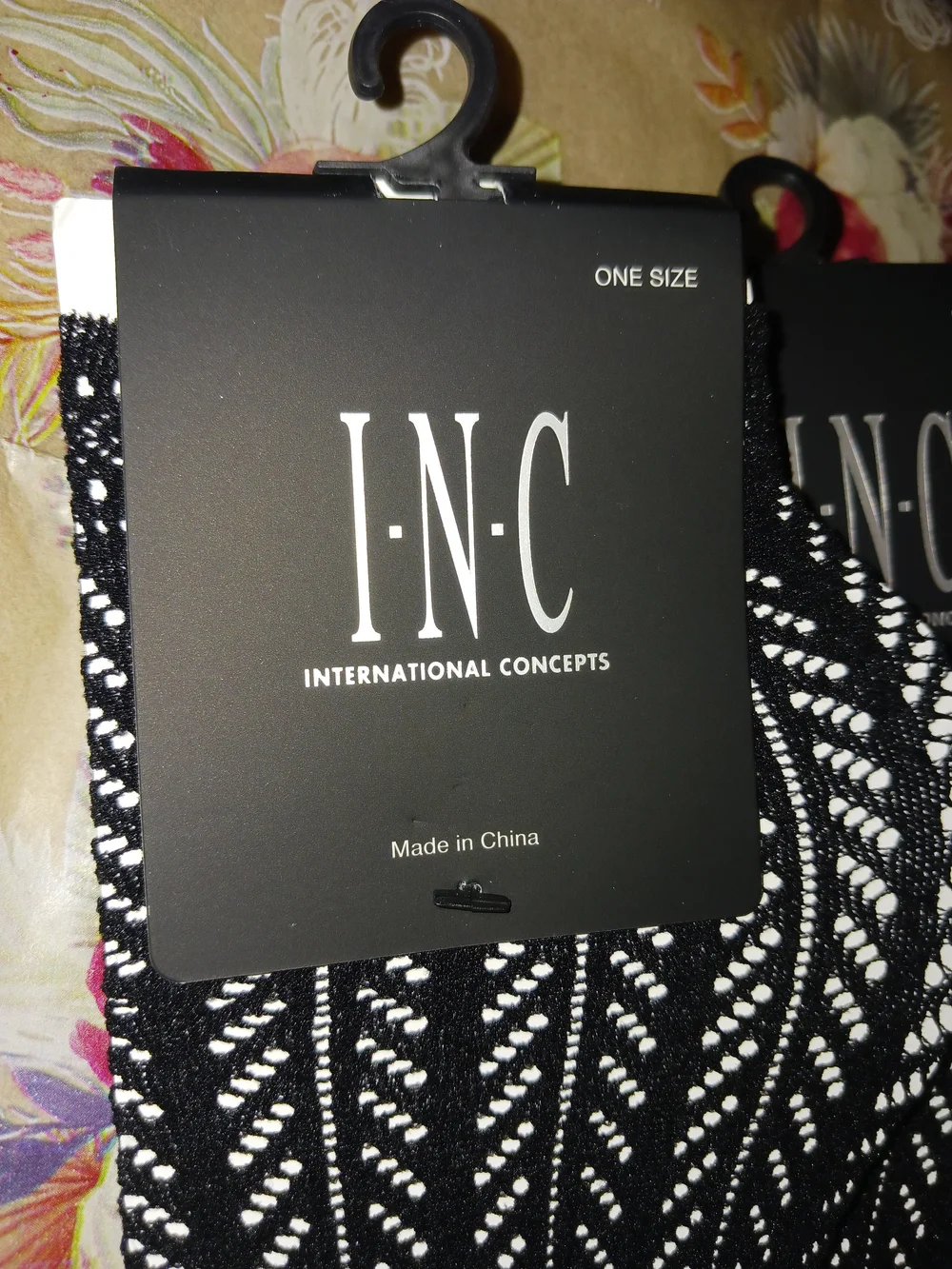 x4 Pairs INC International Concepts Women’s Black Lace Patterned Socks
